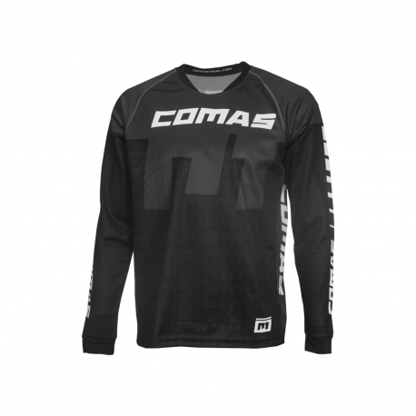 Camiseta larga negra técnica comas